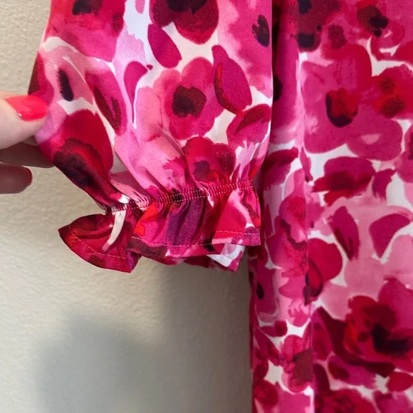 TCEC Hot Pink & Magenta Floral Tiered Mini Dress - Picture 3 of 4